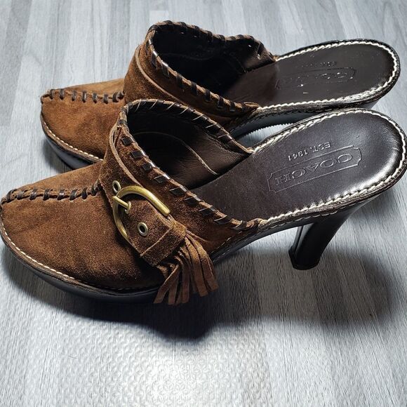 Coach Tan Katryna brown suede Mules - Picture 2 of 6